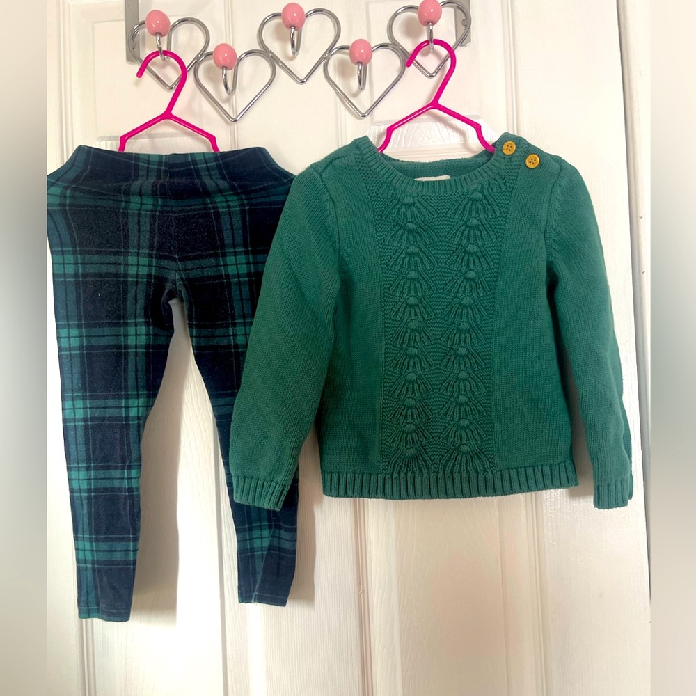 Toddler girl matching sweater and leggings size 3t